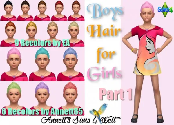 Annett`s Sims 4 Welt: Boys Hair for Girls   Part 1 for Sims 4