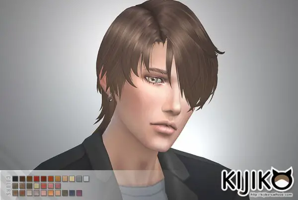 Kijiko Sims: Gloomy Bangs hair for him for Sims 4