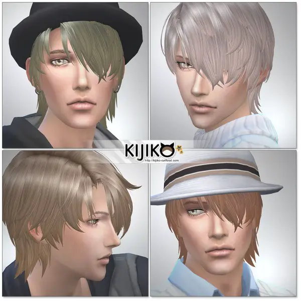 Kijiko Sims: Gloomy Bangs hair for him for Sims 4