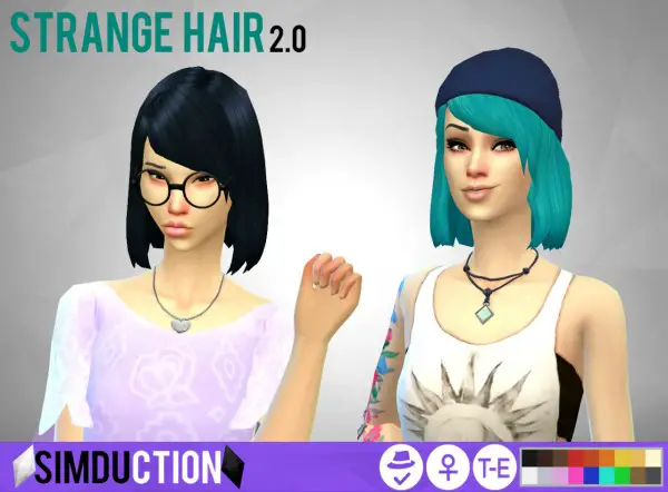 Simduction: Strange Hair for Sims 4