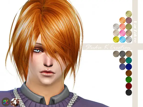 Studio K Creation: Animate hair 52  KYO for Sims 4