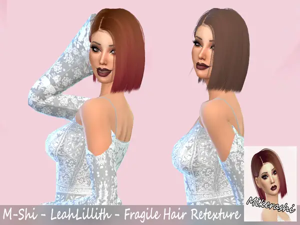 The Sims Resource: LeahLillith`s Fragile Hair Retextured by mikerashi for Sims 4