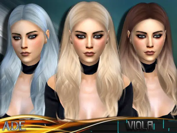 The Sims Resource: Viola hair by Ade Darma for Sims 4