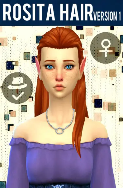 Simduction: Rosita Hair V1 for Sims 4