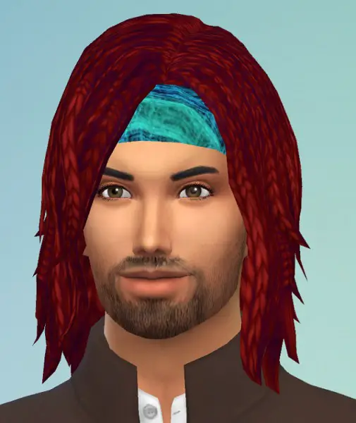 Birksches sims blog: Braids Bob with Headband for him for Sims 4