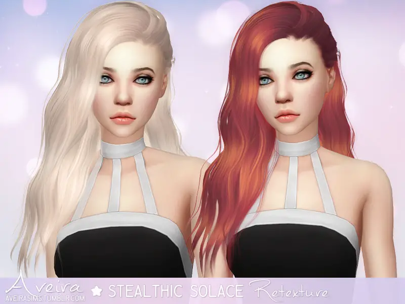 Aveira Sims 4: Stealthic`s Solace hair retextured - Sims 4 Hairs