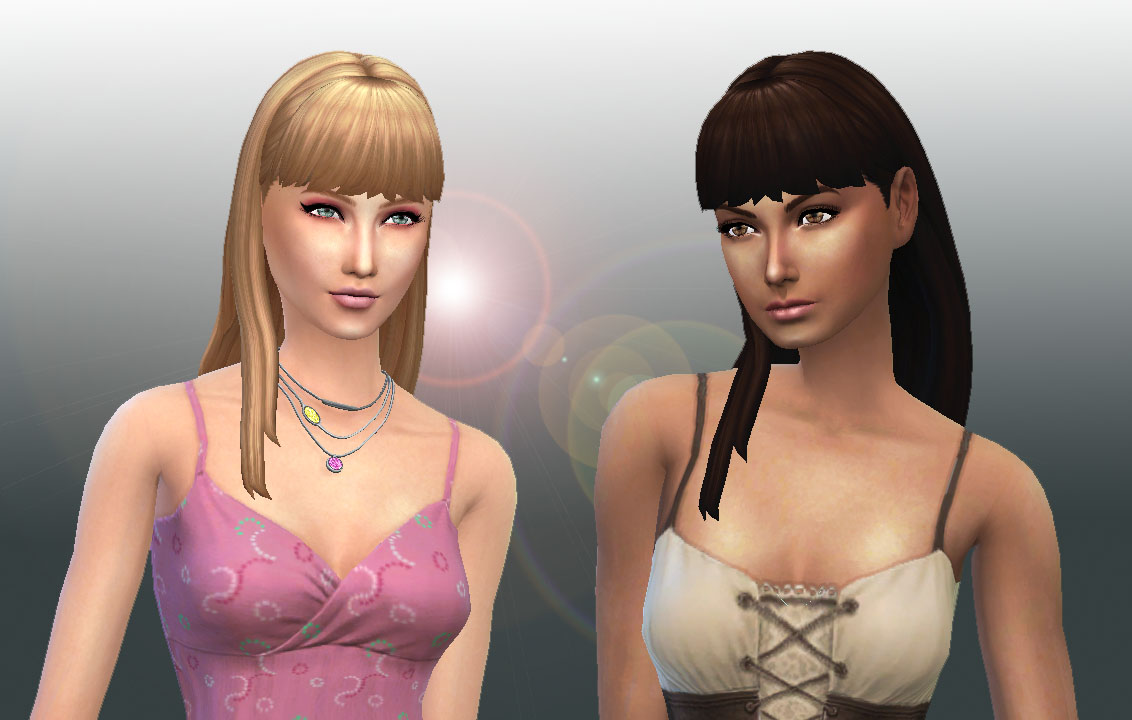 Mystufforigin: Straight With Bangs - Sims 4 Hairs.
