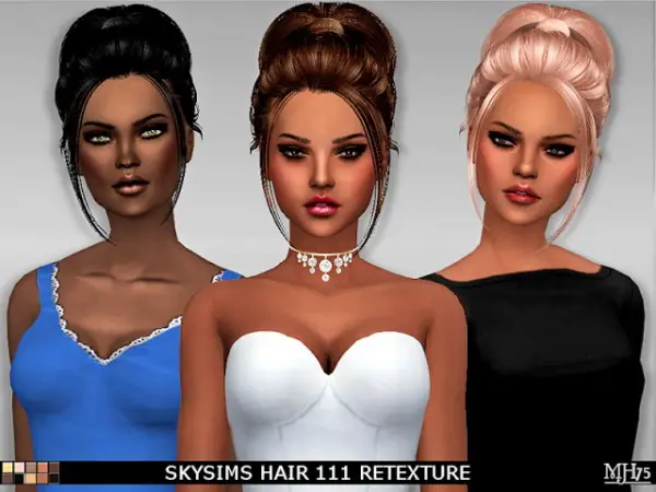 Sims Addiction: Skysims 111 hair retextured by Margies Sims for Sims 4