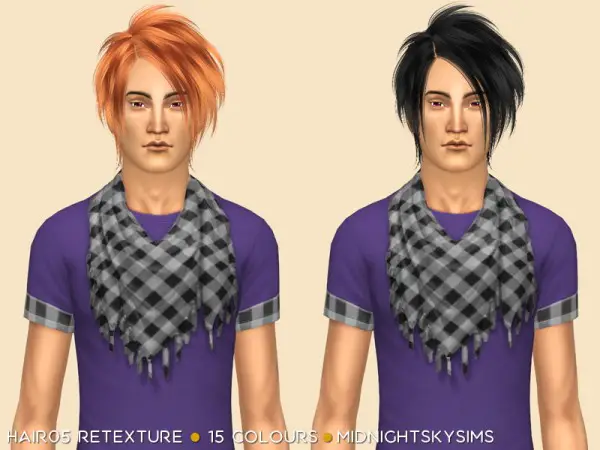 Simsworkshop: Hair 05 Retextured by midnightskysims for Sims 4