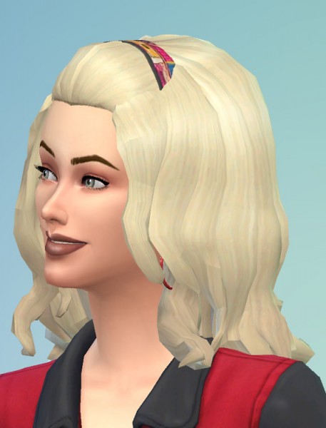 Birksches sims blog: Curly med hair with headband for Sims 4