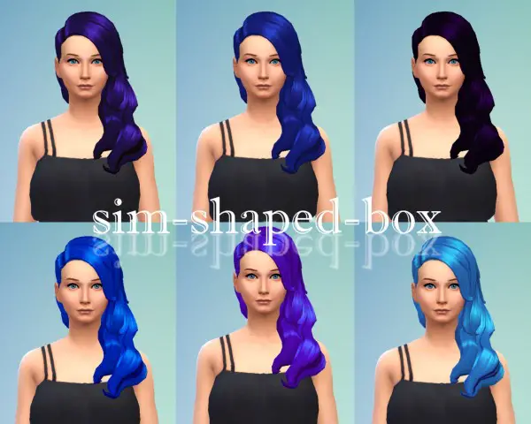 Sim Shaped Box: Over the shoulder hair recolours part 2 for Sims 4