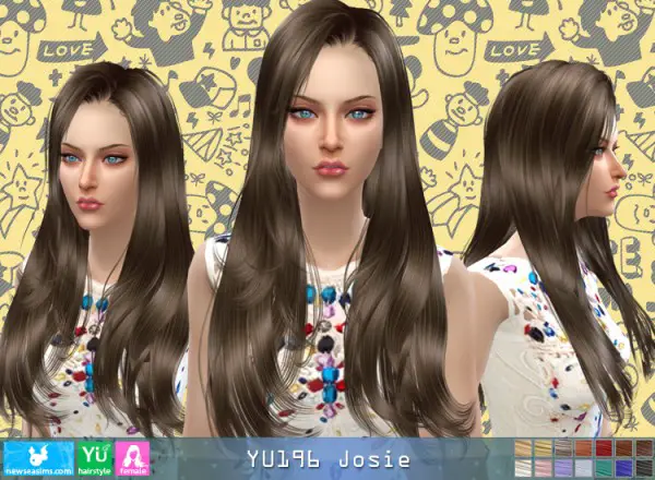 NewSea: YU196 Josie  hair for Sims 4