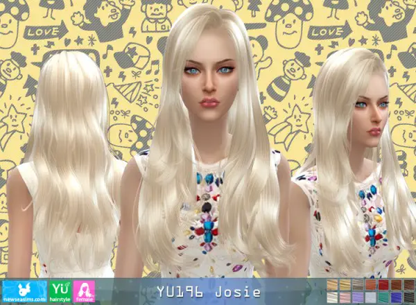 NewSea: YU196 Josie  hair for Sims 4