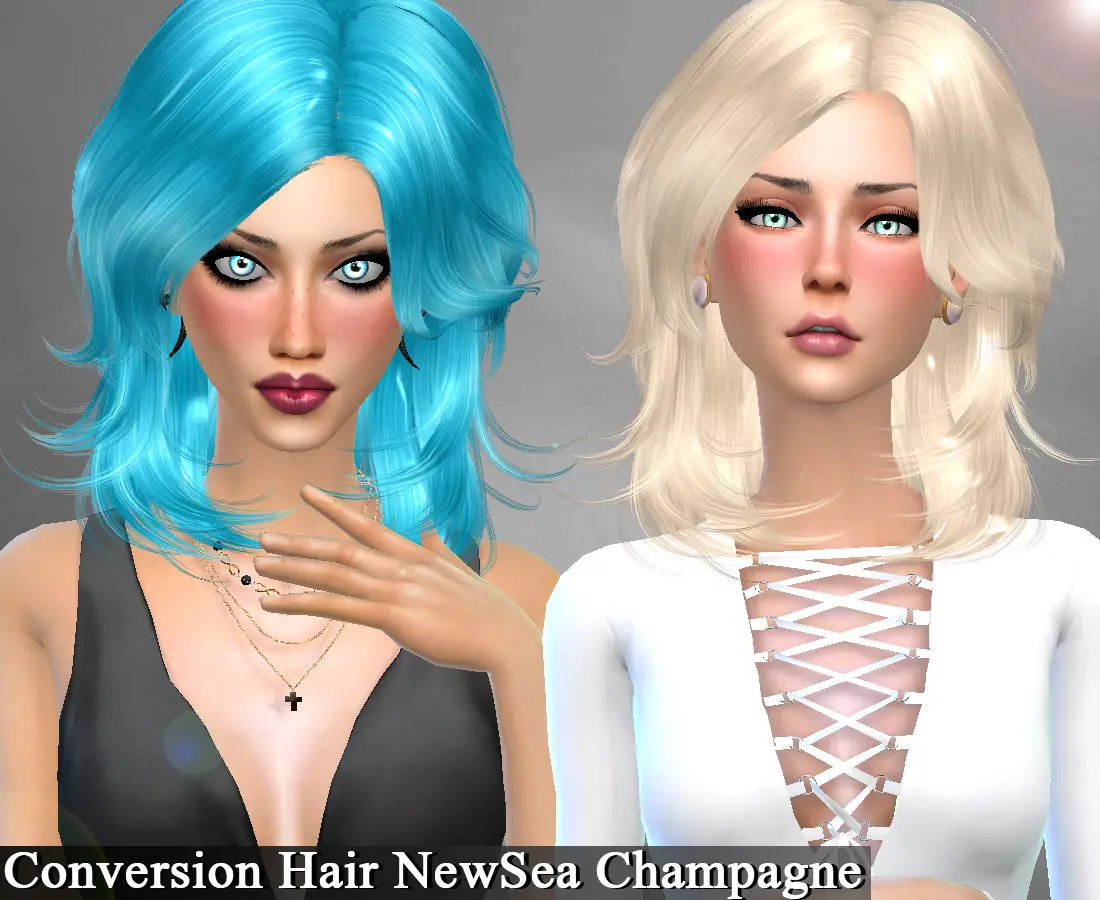 Sims 4 Hairs ~ Genius6613: Newsea`s Champagne hair retextured