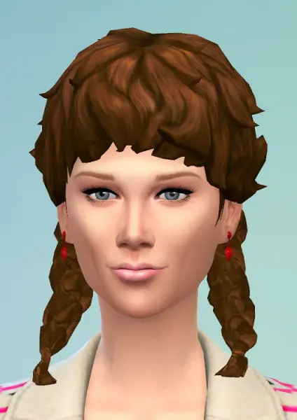 Birksches sims blog: Curly Pigtails for her for Sims 4