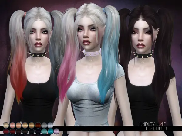 The Sims Resource: Harley Hair by LeahLillith for Sims 4