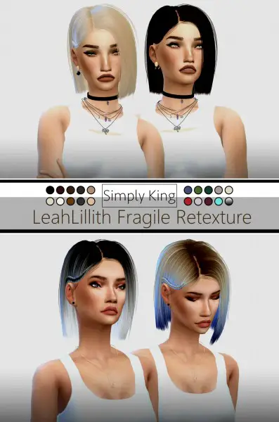 Simply King: Leahlillith`s Fragile hair retextured for Sims 4