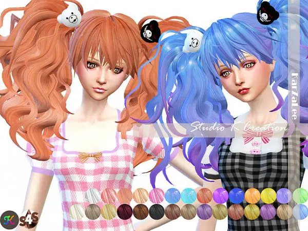 Studio K Creation: Animate hair 56  Junko for her for Sims 4