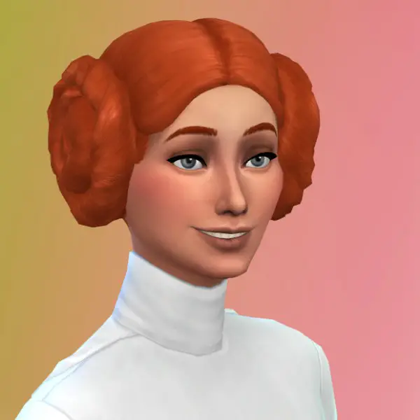 xldsimsdownloads: Leia Organa Hair Override for Sims 4