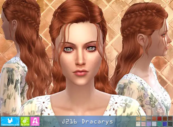 NewSea: J216 Dracarys hair for Sims 4