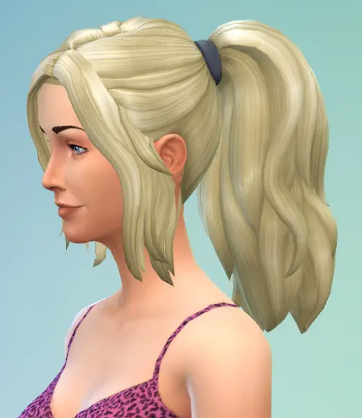 Birksches sims blog: Ponytail with sidebangs hair for Sims 4