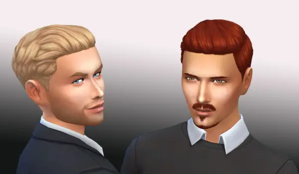 Mystufforigin: Sliked Back hair converted for Sims 4