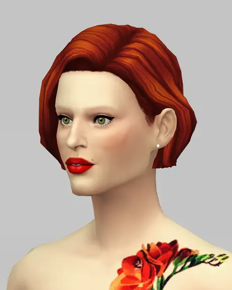 Rusty Nail: Female Medium wavy hair retextured for Sims 4
