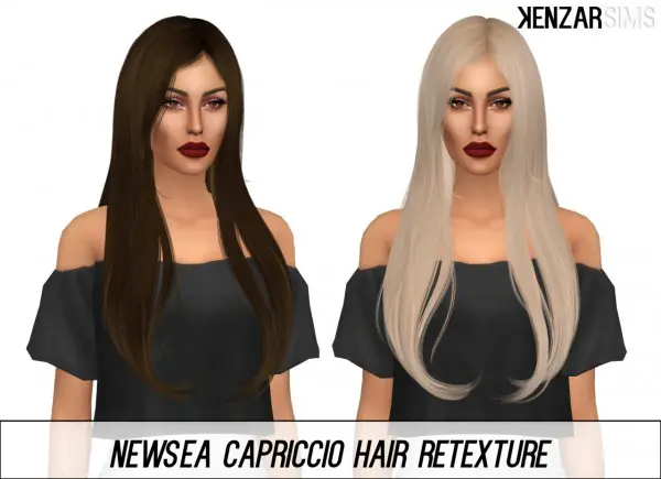 Kenzar Sims: Newsea`s Capriccio hair retextured for Sims 4
