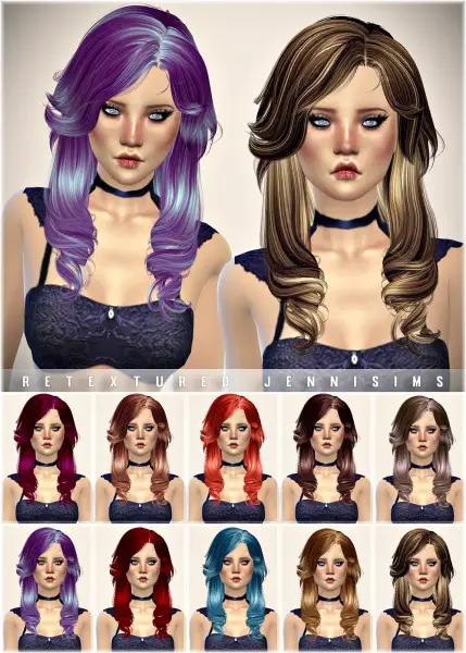 Jenni Sims: Newsea`s Aileen hair retextured for Sims 4