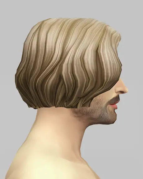 Rusty Nail: Male Medium wavy hair retextured   ombre for Sims 4