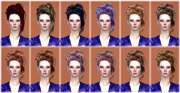 Jenni Sims: Newsea`s Crazy Love hair retextured for Sims 4