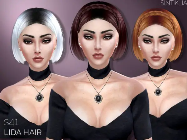 Sintiklia Sims: Hair 41 Lida for Sims 4
