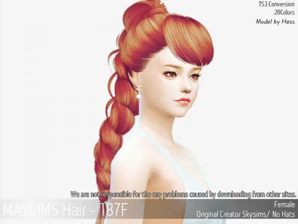 MAY Sims: May Hair 187F for Sims 4