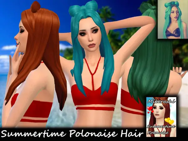 Mikerashi: Summertime Polonaise Hair for Sims 4