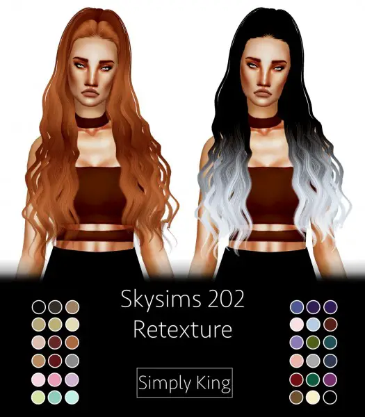 Simply King: Skysims 02 Hair retextured for Sims 4