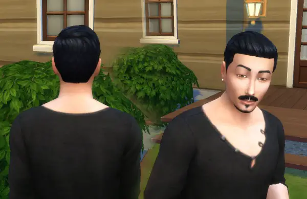 Mystufforigin: Sliked Back hair converted for Sims 4