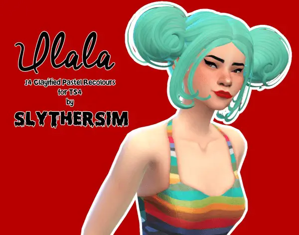 Slythersim: Newsea`s Ulala hair retextured for Sims 4