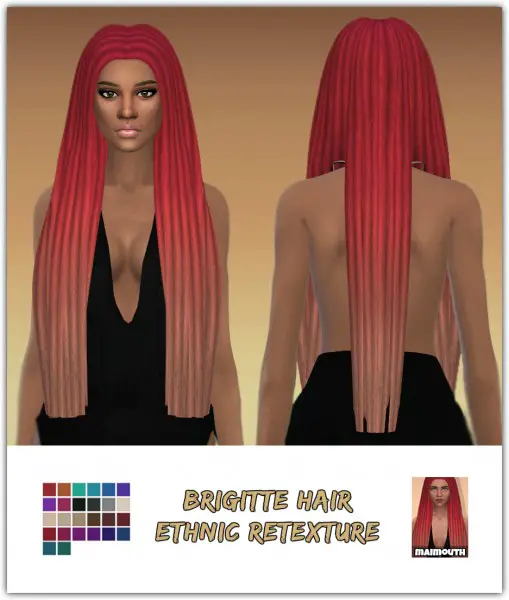Simsworkshop: Brigitte Hair Ethnic Retextured by maimouth for Sims 4