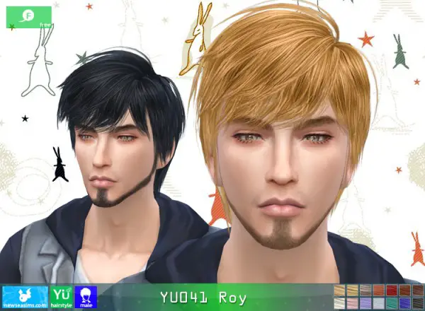 NewSea: YU 041 Roy hair for Sims 4