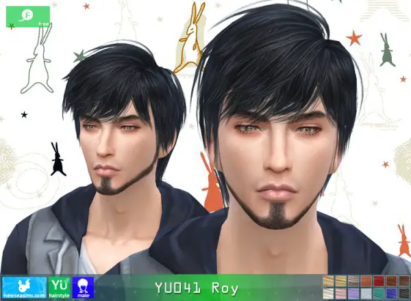 NewSea: YU 041 Roy hair for Sims 4