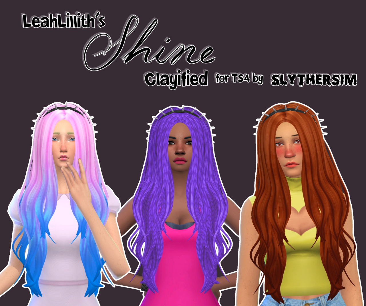 Slythersim Leahlilliths Shine Hair Retextured Sims 4