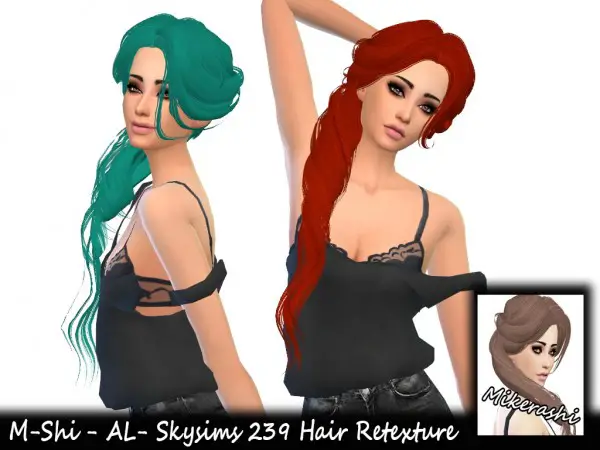 Mikerashi: Skysims 239 Hair Retextured for Sims 4