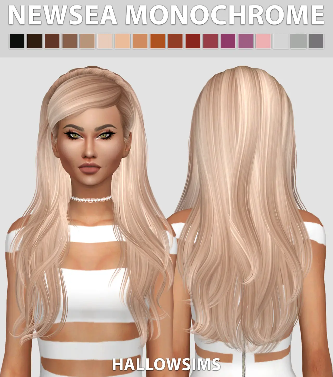 Sims 4 Hairs ~ Hallow Sims: Newsea`s Monochrome hair retextured