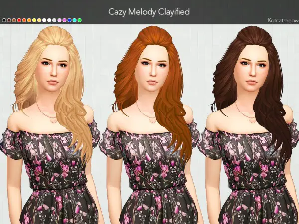 Kot Cat: Cazy`s Melody Hair Clayified for Sims 4