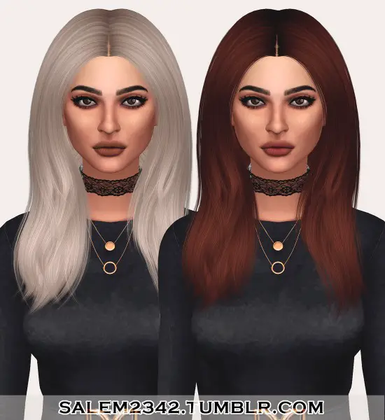Salem2342: Ade Darma`s Kardashian hair retextured for Sims 4