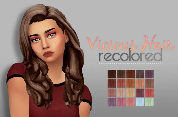 Whoohoosimblr: Vicious hair recolored for Sims 4