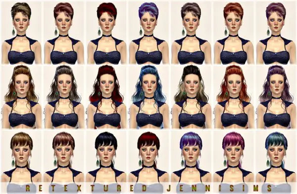 Jenni Sims: Newsea`s Tiffany, Kaysa, Linda Hairs retextures for Sims 4