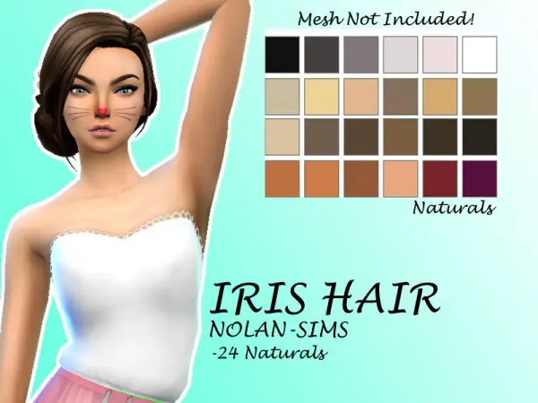 Simsworkshop: NolanSims`s Iris Hair Recolored by Lovelysimmer100 for Sims 4