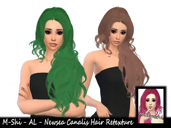 Mikerashi: Newsea`s Canalis Hair Retextured for Sims 4