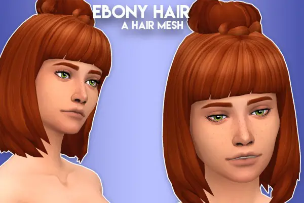 Hanjisims: Ebony Hair for Sims 4